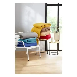 Couverture en polaire unie (220x240 cm - Sable)