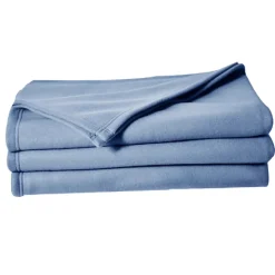 Couverture en polaire unie (180x220 cm - Bleu)