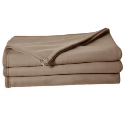 Couverture en polaire unie (180x220 cm - Taupe)