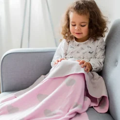 Couverture enfant cœurs 100 x 80 cm