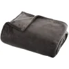 Couverture flanelle 180 x 230 cm Atmosphera - Gris foncé