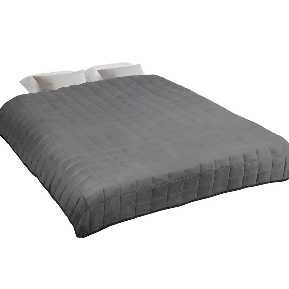 Couverture lestée 150x200 CM CELESTE bicolore gris clair et gris 7 kg