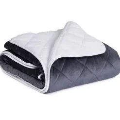 Couverture lestée 150x200 CM CELESTE biface polaire gris et blanc 7 kg