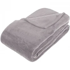 Couverture microfibre 180 x 230 cm Atmosphera - Gris clair