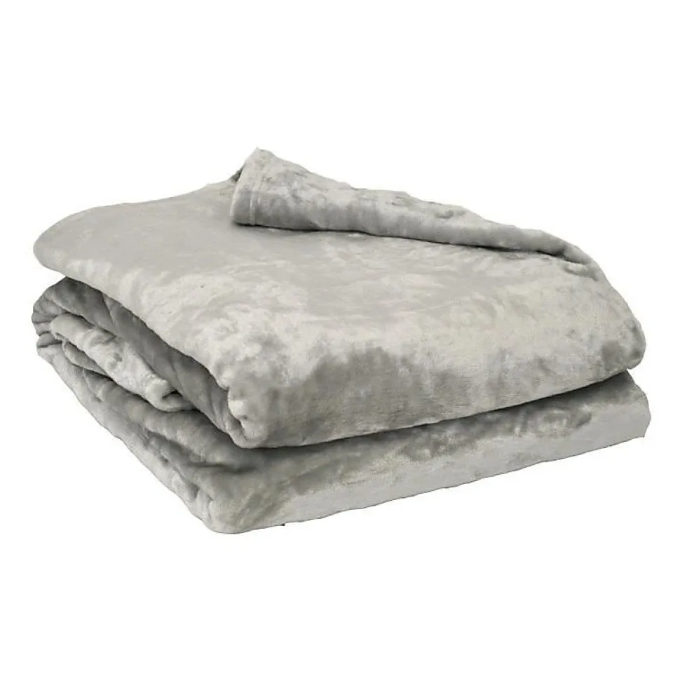 Couverture microflanelle 180x220 cm perle