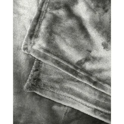 Couverture microflanelle 220x240 cm gris