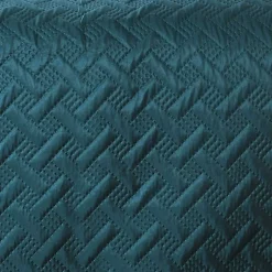 Couverture molletonné surpiquage graphique (150x150 cm - Bleu Foncé)