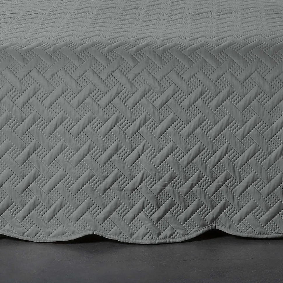 Couverture molletonné surpiquage graphique (250x260 cm - Gris Foncé)