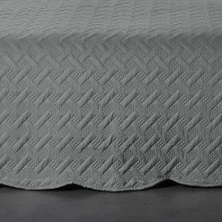 Couverture molletonné surpiquage graphique (230x250 cm - Gris Foncé)