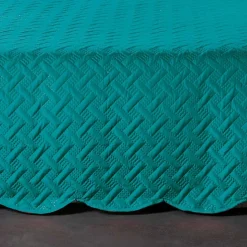 Couverture molletonné surpiquage graphique (230x250 cm - Turquoise)