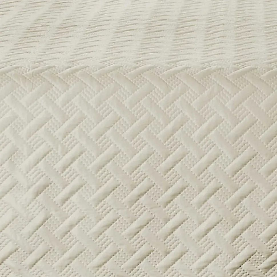 Couverture molletonné surpiquage graphique (230x250 cm - Beige)