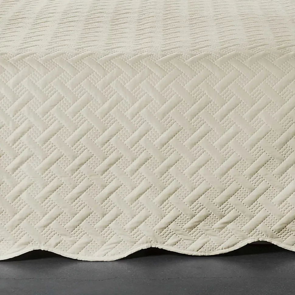 Couverture molletonné surpiquage graphique (230x250 cm - Beige)