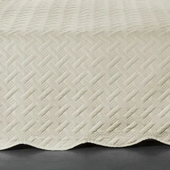 Couverture molletonné surpiquage graphique (250x260 cm - Beige)