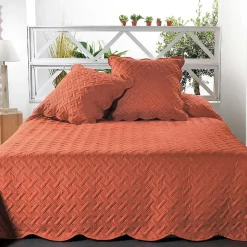 Couverture molletonné surpiquage graphique (180x240 cm - Cuivre)