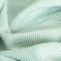 Couverture plaid 100% coton bleu turquoise avec franges 180x220cm ZIGORA - SACASA