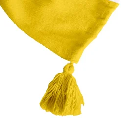 Couverture plaid 100% coton jaune avec pompons 130x170cm SLAVANN - SACASA