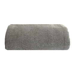 Couverture plaid 100% coton noire avec franges ZIGGY - SACASA