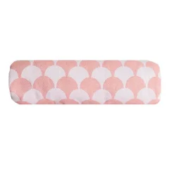 Couverture plaid DROPALL en coton 100% - Rose saumon et blanc avec franges - SACASA