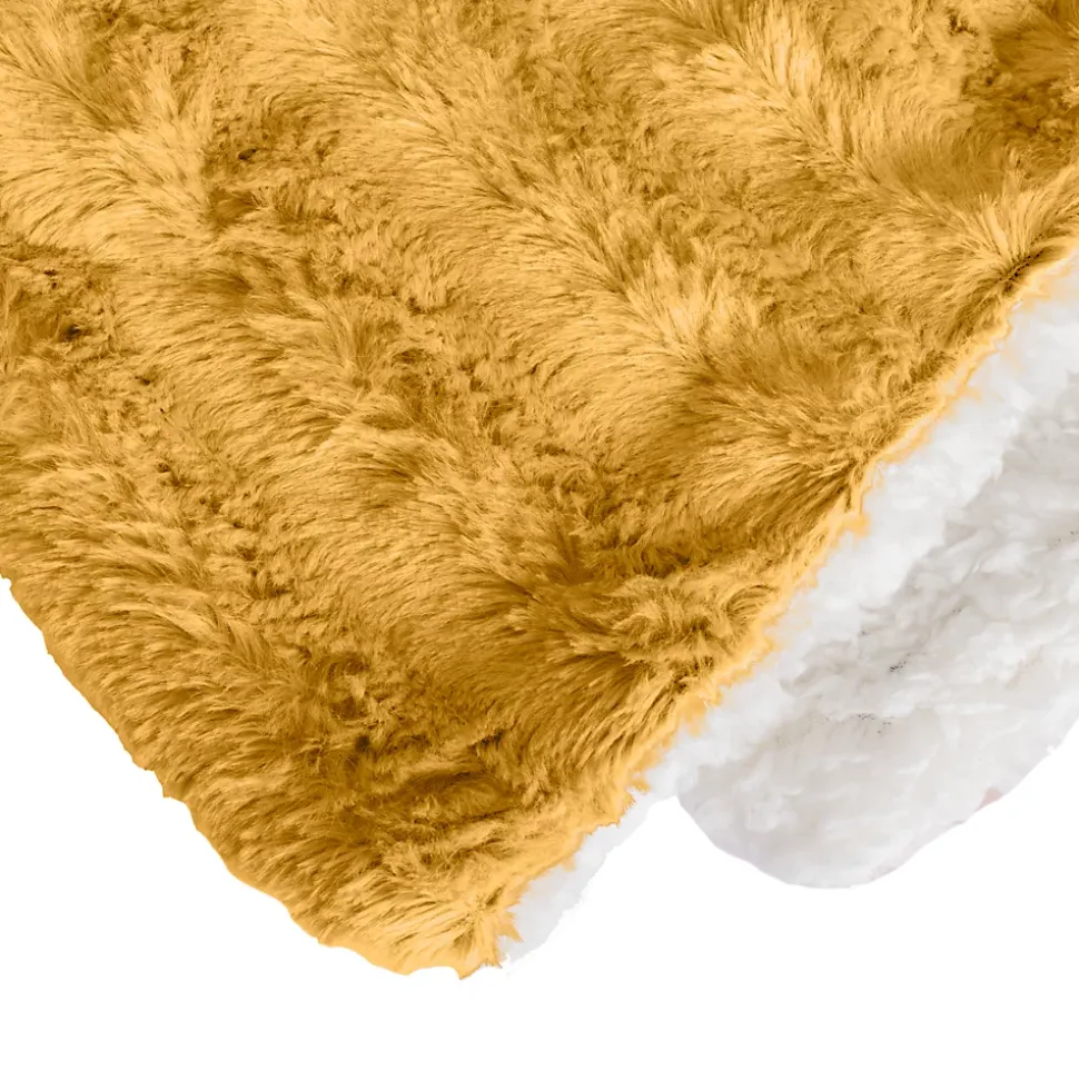 Couverture plaid en polyester jaune 130x170 cm - Collection BERGIL - SACASA