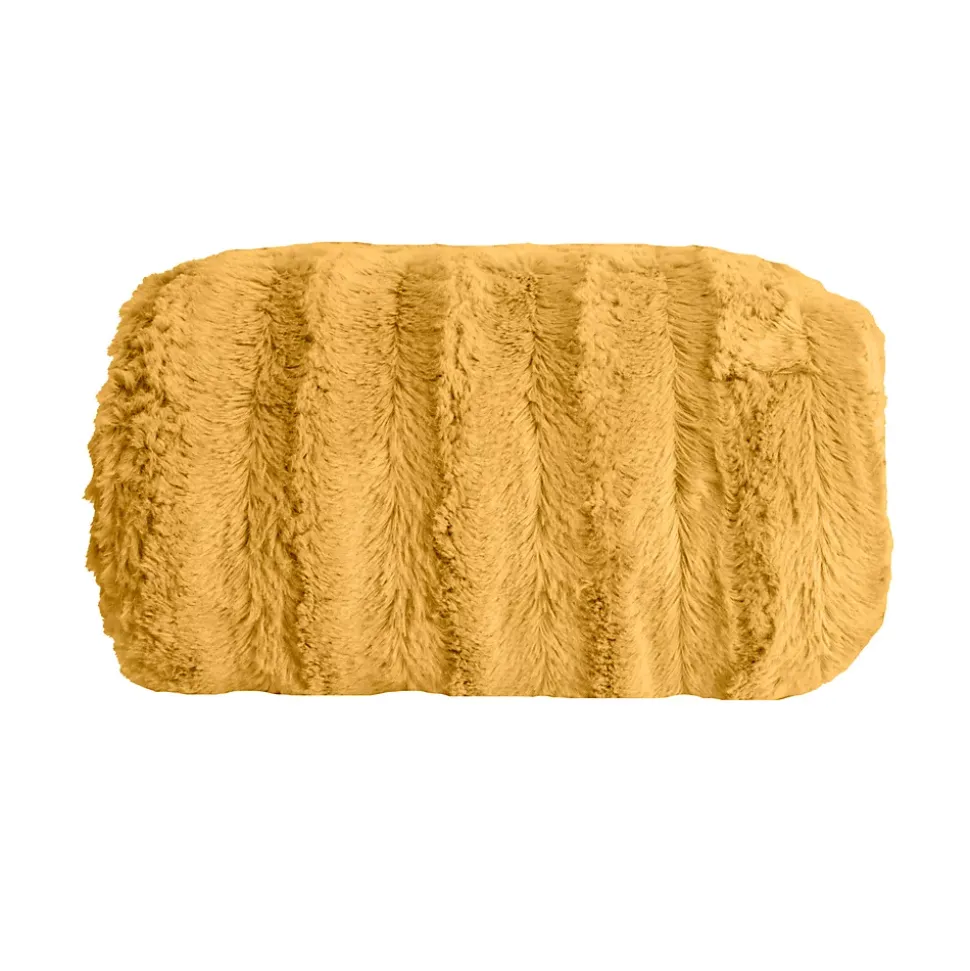 Couverture plaid en polyester jaune 130x170 cm - Collection BERGIL - SACASA