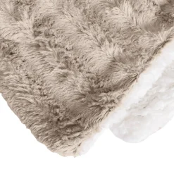 Couverture plaid en polyester beige 130x170 cm - Collection BERGIL - SACASA