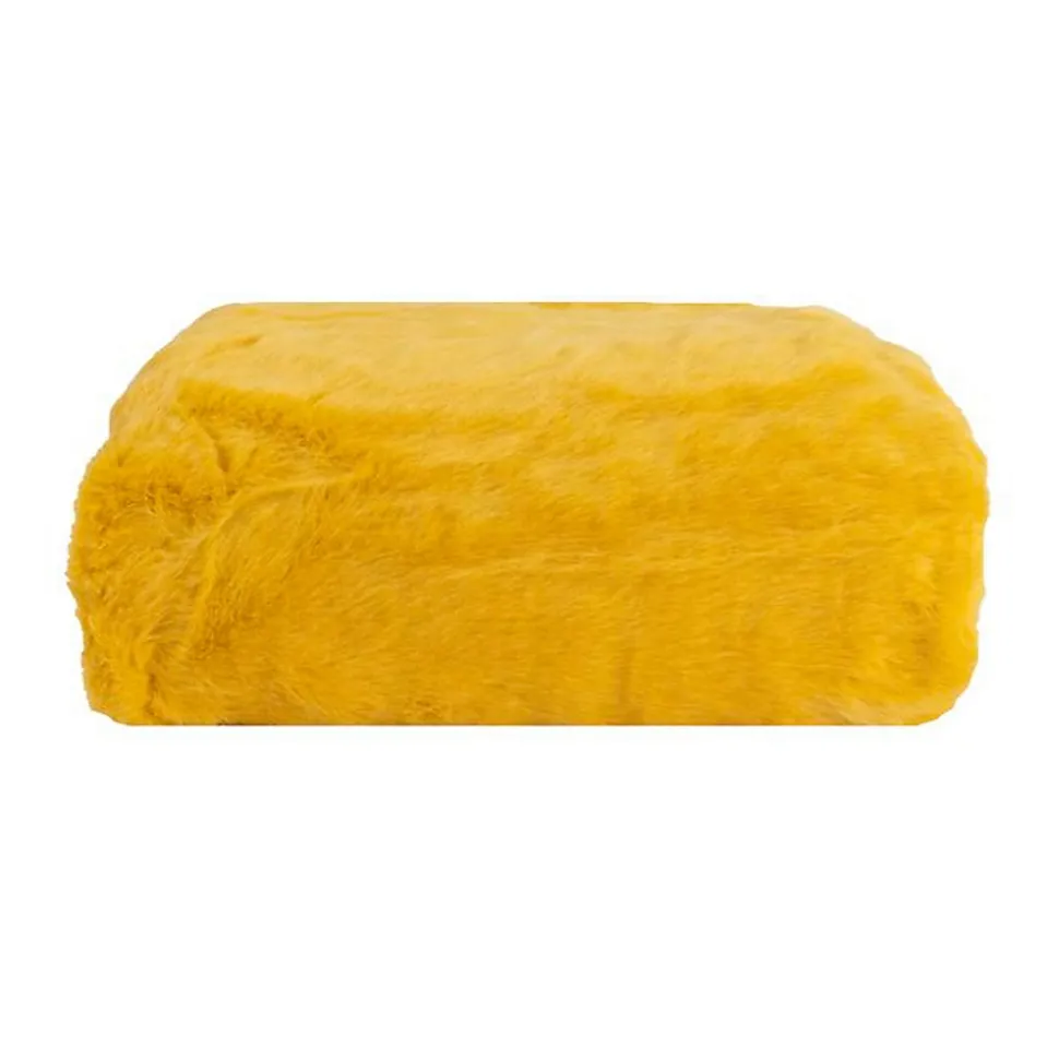 Couverture plaid jaune 130x160cm MINNOR - SACASA