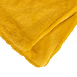 Couverture plaid jaune 130x160cm MINNOR - SACASA