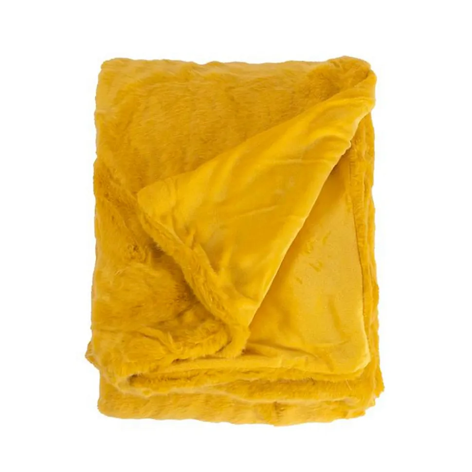 Couverture plaid jaune 130x160cm MINNOR - SACASA