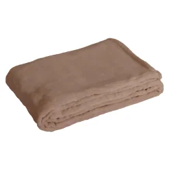 Couverture Plaid marron FLANBERG en Polyester - 180x220 cm - SACASA