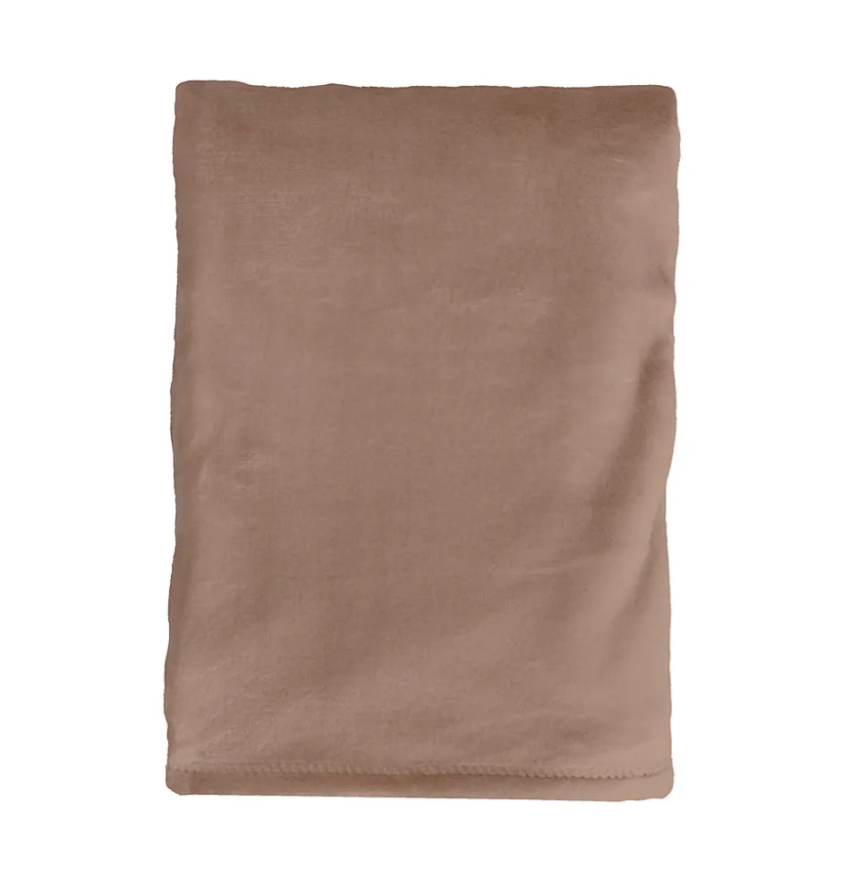 Couverture Plaid marron FLANBERG en Polyester - 180x220 cm - SACASA