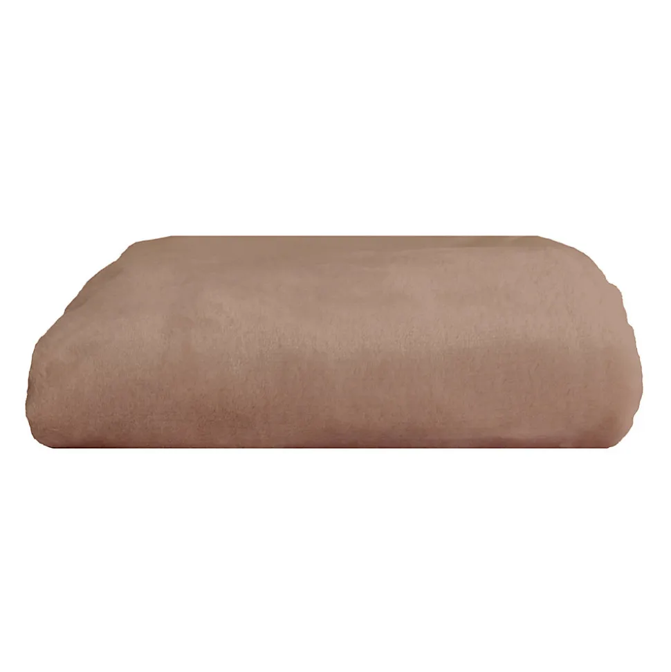 Couverture Plaid marron FLANBERG en Polyester - 180x220 cm - SACASA