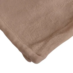 Couverture Plaid marron FLANBERG en Polyester - 180x220 cm - SACASA