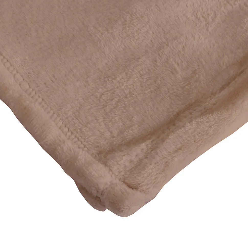 Couverture Plaid marron FLANBERG en Polyester - 180x220 cm - SACASA