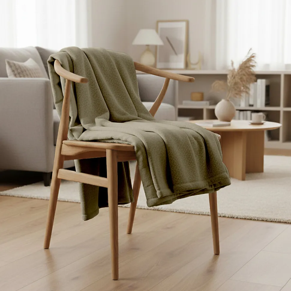 Couverture plaid marron 130x170cm PANORA - SACASA