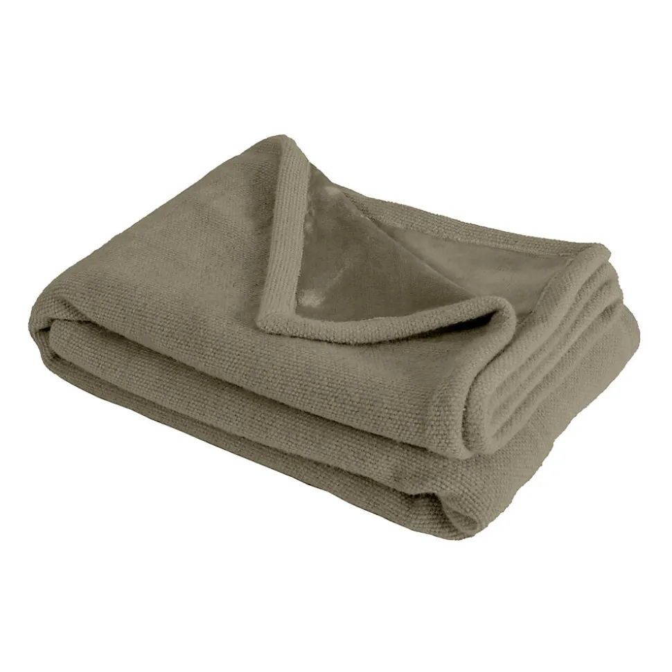 Couverture plaid marron 130x170cm PANORA - SACASA