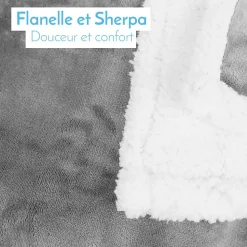 Couverture, plaid polaire pour enfant 75 x 100 cm en flanelle et sherpa ultra doux - Bleu - Monsieur Bébé