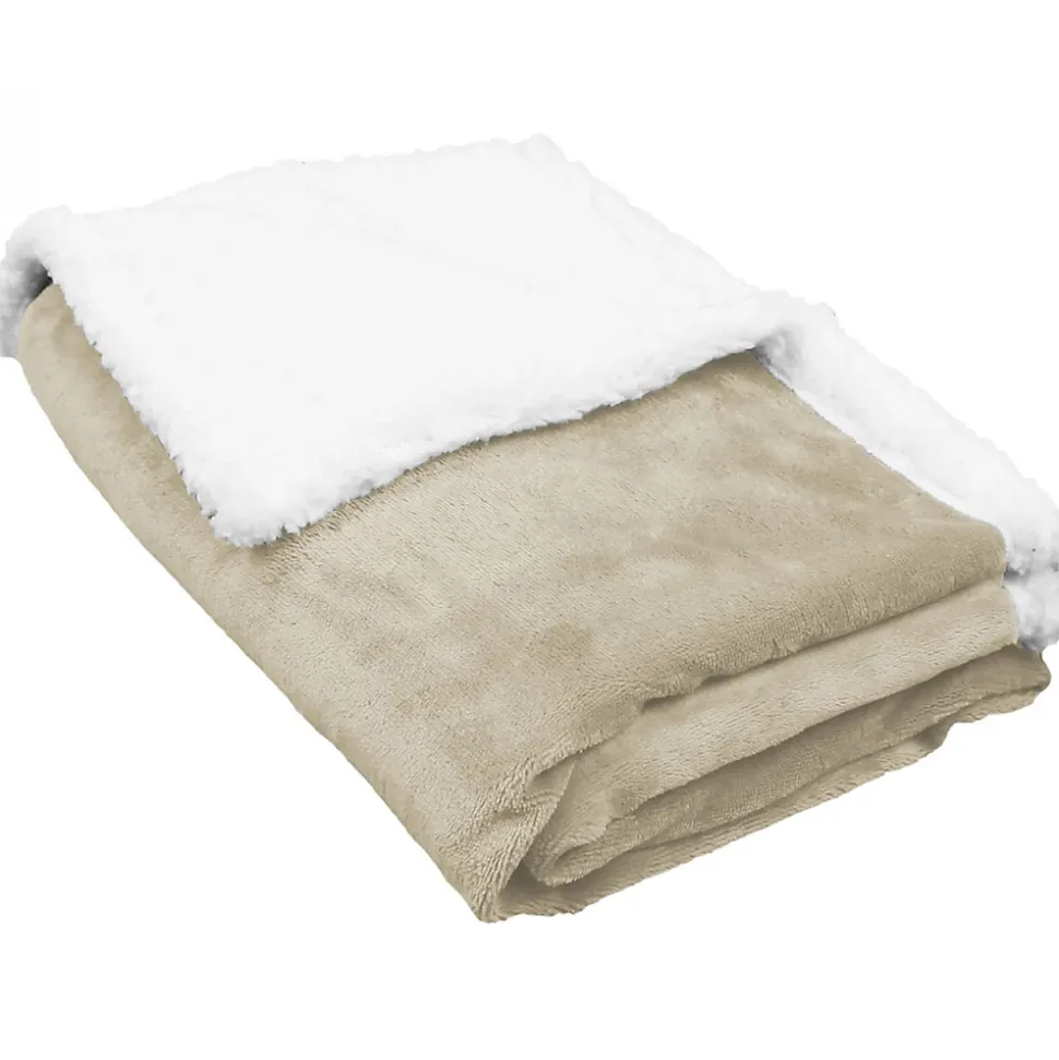 Couverture, plaid polaire pour enfant 75 x 100 cm en flanelle et sherpa ultra doux - Bleu - Monsieur Bébé