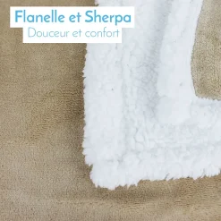 Couverture, plaid polaire pour enfant 75 x 100 cm en flanelle et sherpa ultra doux - Bleu - Monsieur Bébé