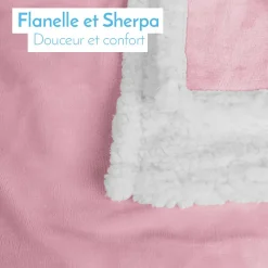Couverture, plaid polaire pour enfant 75 x 100 cm en flanelle et sherpa ultra doux - Bleu - Monsieur Bébé