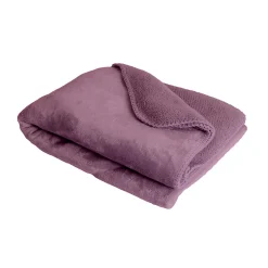 Couverture plaid violette 130x170cm SMOOTHY - SACASA