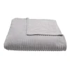 Couverture polaire - - Effet côtelé 3D (240x260 cm - Gris Perle)
