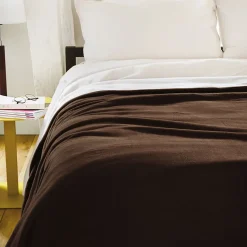 Couverture polaire luxe 180x220 cm 100% polyester 430g/m2 NARVIK Marron Chocolat