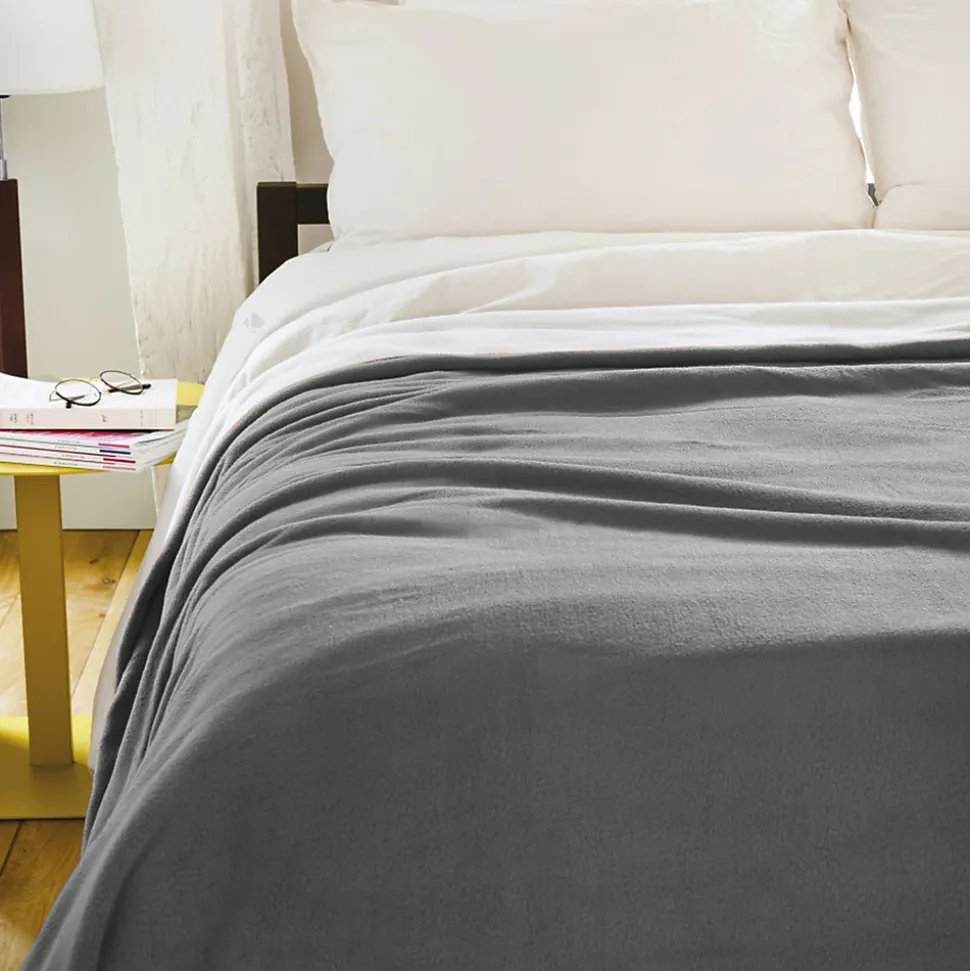 Couverture polaire luxe 180x220 cm 100% polyester 430g/m2 NARVIK Gris Acier