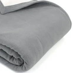 Couverture polaire luxe 180x220 cm 100% polyester 430g/m2 NARVIK Gris Acier