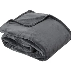 Couverture polaire microvelours 220x240 cm VELVET Gris Acier