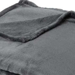 Couverture polaire microvelours 220x240 cm VELVET Gris Acier