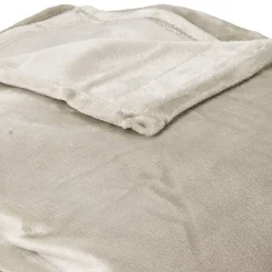 Couverture polaire microvelours 220x240 cm VELVET Gris Galet