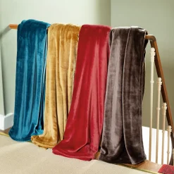 Couverture polaire microvelours 240x260 cm VELVET Gris Acier