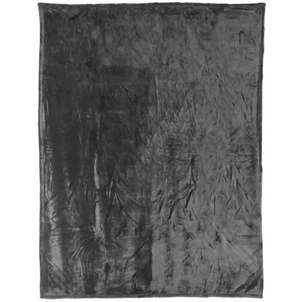 Couverture polaire microvelours 240x260 cm VELVET Gris Acier