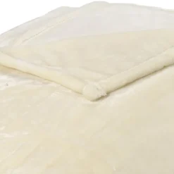 Couverture polaire microvelours 180x220 cm VELVET Ivoire